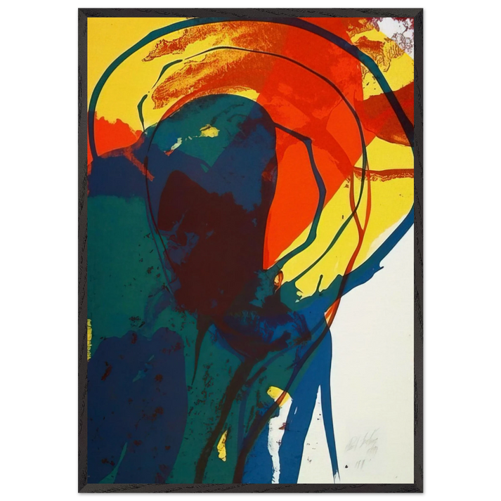 Untitled N12 - Paul Jenkins 70x100 cm / 28x40 inches Framed Art Print – Black Wooden Frame