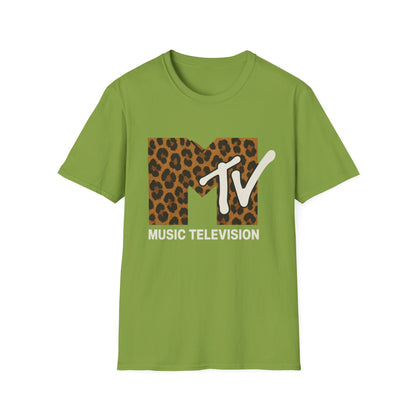 Vintage MTV Cheetah Print Grafisch T-Shirt Retro Muziek Televisie 80s 90s Throwback Band Shirt Unisex Dierenprint Rock Shirt