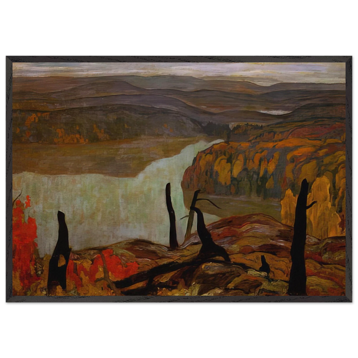 October Morning Algoma Wartz Lake - 1920 - AY Jackson 70x100 cm / 28x40 inches Framed Art Print – Black Wooden Frame