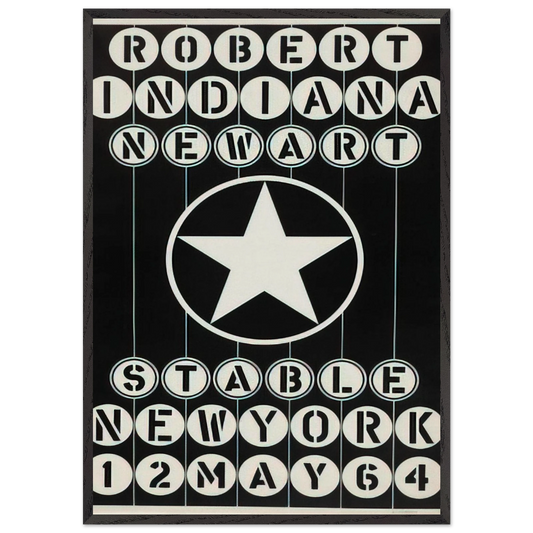 Robert Indiana New Art Stable New York - Robert Indiana 70x100 cm / 28x40 inches Framed Art Print – Black Wooden Frame