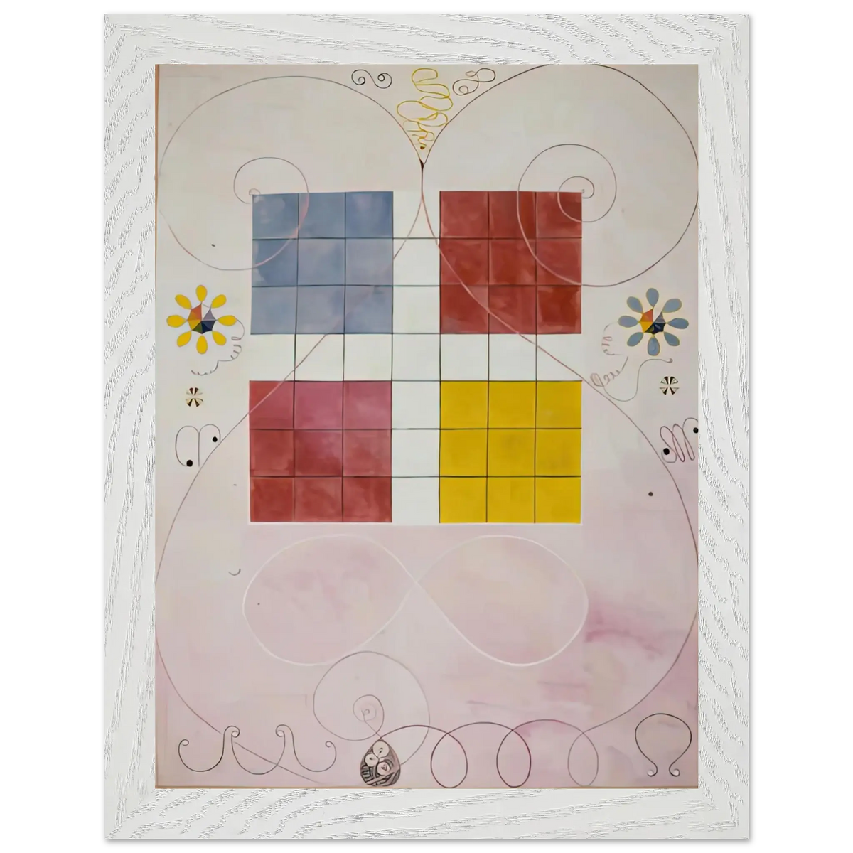 Hilma af Klint - DE TIO ST RSTA N 10 ALDERDOMEN 1907 Wall art - 30x45 cm / 12x18 Inches - Premium Wooden Framed Poster With Fine Art Paper - Black frame