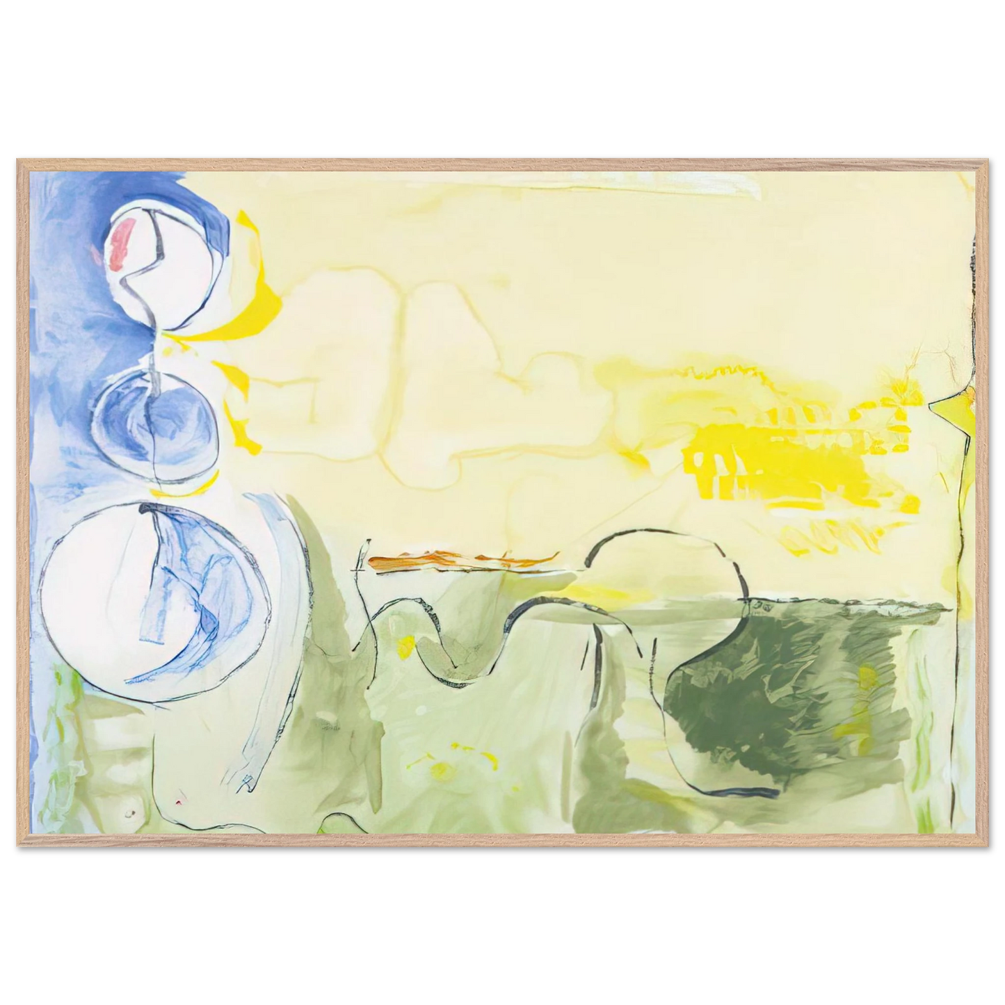 Helen Frankenthaler - Flotilla - 2006 Wall art - 70x100 cm / 28x40 inches - Premium Wooden Framed Poster With Fine Art Paper-canvas - White frame