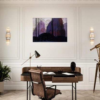 Mauve Redand Purple - Eyvind Earle Brushed Aluminum Print - 70x100 cm / 28x40 inches | Eyvind Earle Aluminum Print | Eyvind Earle Prints