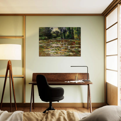 The Japanese Bridge The Bridge over the Water-Lily Pond - claude monet Brushed Aluminum Print - 70x100 cm / 28x40 inches | claude monet Aluminum Print | claude monet Prints