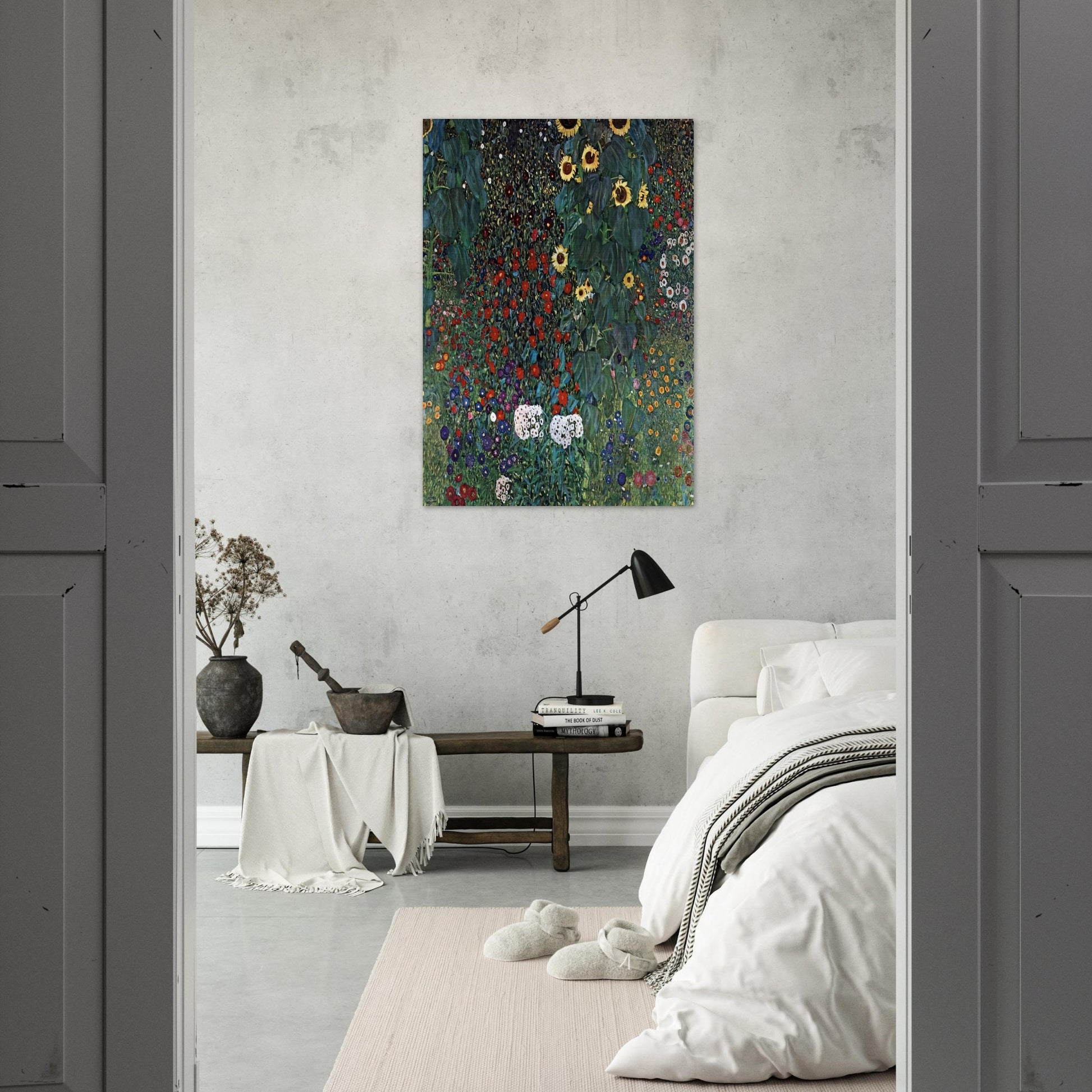 COUNTRY GARDEN WITH SUNFLOWERS 1906 - Gustav Klimt Brushed Aluminum Print - 70x100 cm / 28x40 inches | Gustav Klimt Aluminum Print | Gustav Klimt Prints