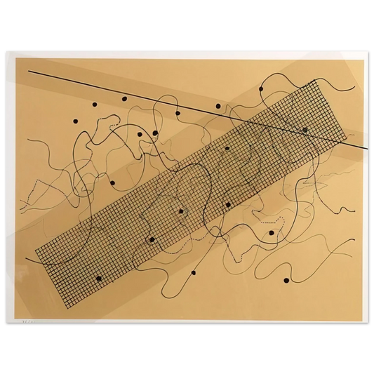 John Cage - Fontana Mix OrangeTan - 1981  75x100 cm / 30x40inches Fine Art Poster