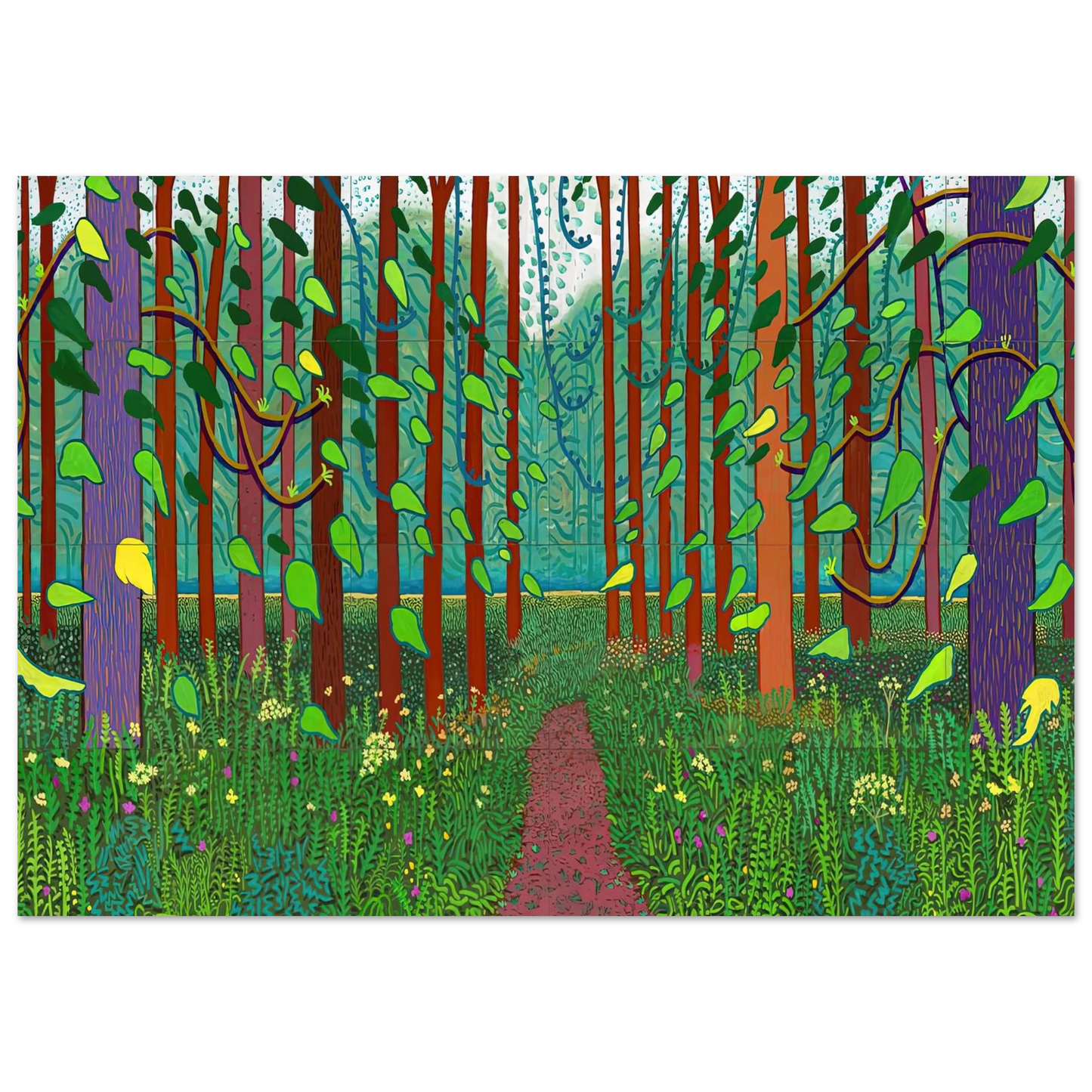 David Hockney - David Hockney Wall art - 20x25 cm / 8x10 inches - Premium Wooden Framed Poster With Fine Art Paper-canvas - Wood frame