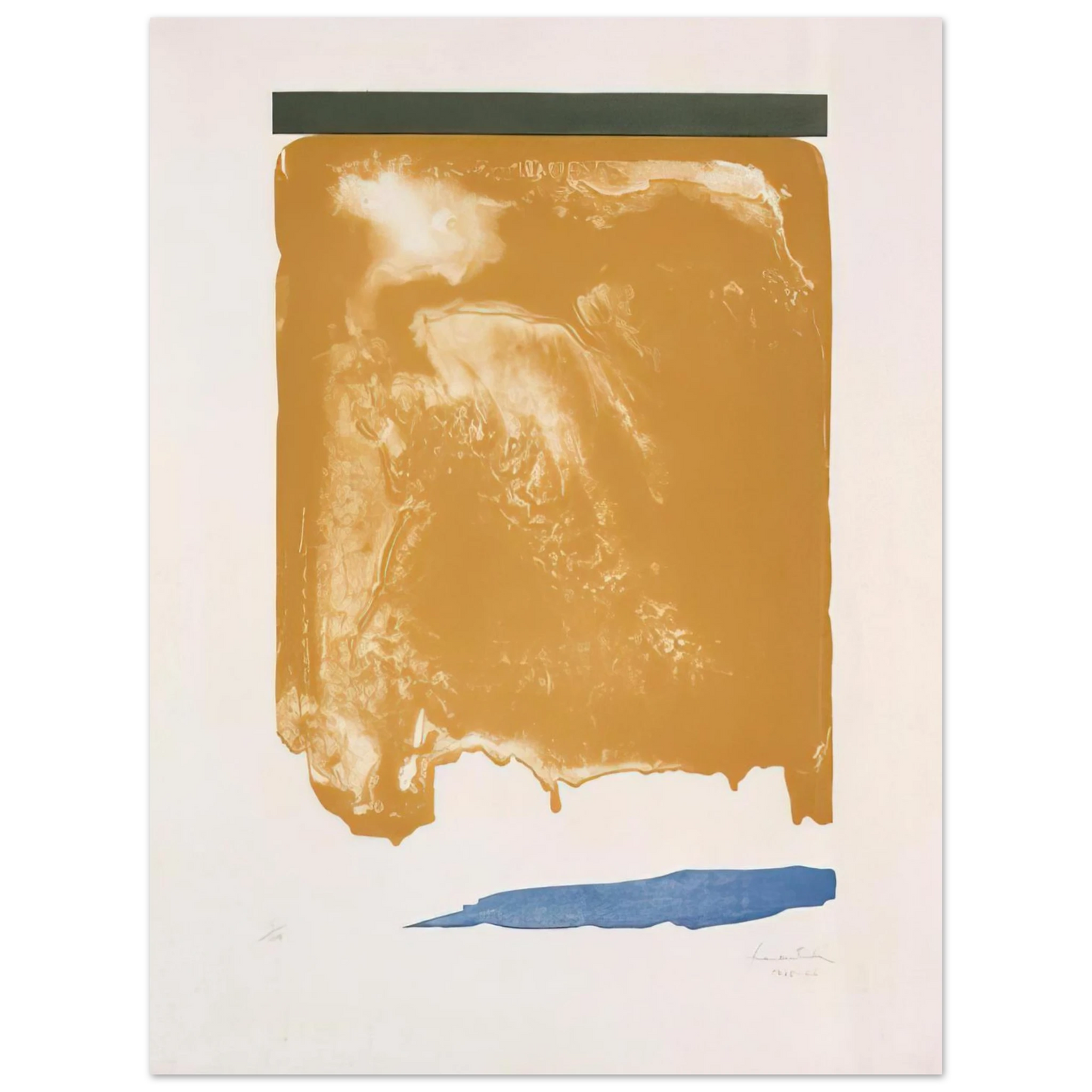 Helen Frankenthaler - Persian Garden - 1966 Wall art - 28x43  cm / XL (11x17 inches) - Premium Wooden Framed Poster With Fine Art Paper-canvas - Black frame