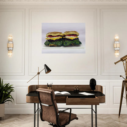 TWO CHEESEBURGERS WITH EVERYTHING DUAL HAMBURGERS 1962 - Claes Oldenburg Brushed Aluminum Print - 70x100 cm / 28x40 inches | Claes Oldenburg Aluminum Print | Claes Oldenburg Prints