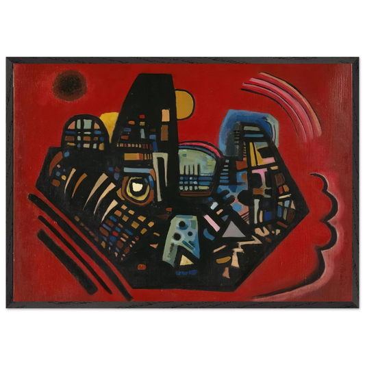 BLACK RED 1928 - Wassily Kandinsky 70x100 cm / 28x40 inches Framed Art Print – Black Wooden Frame