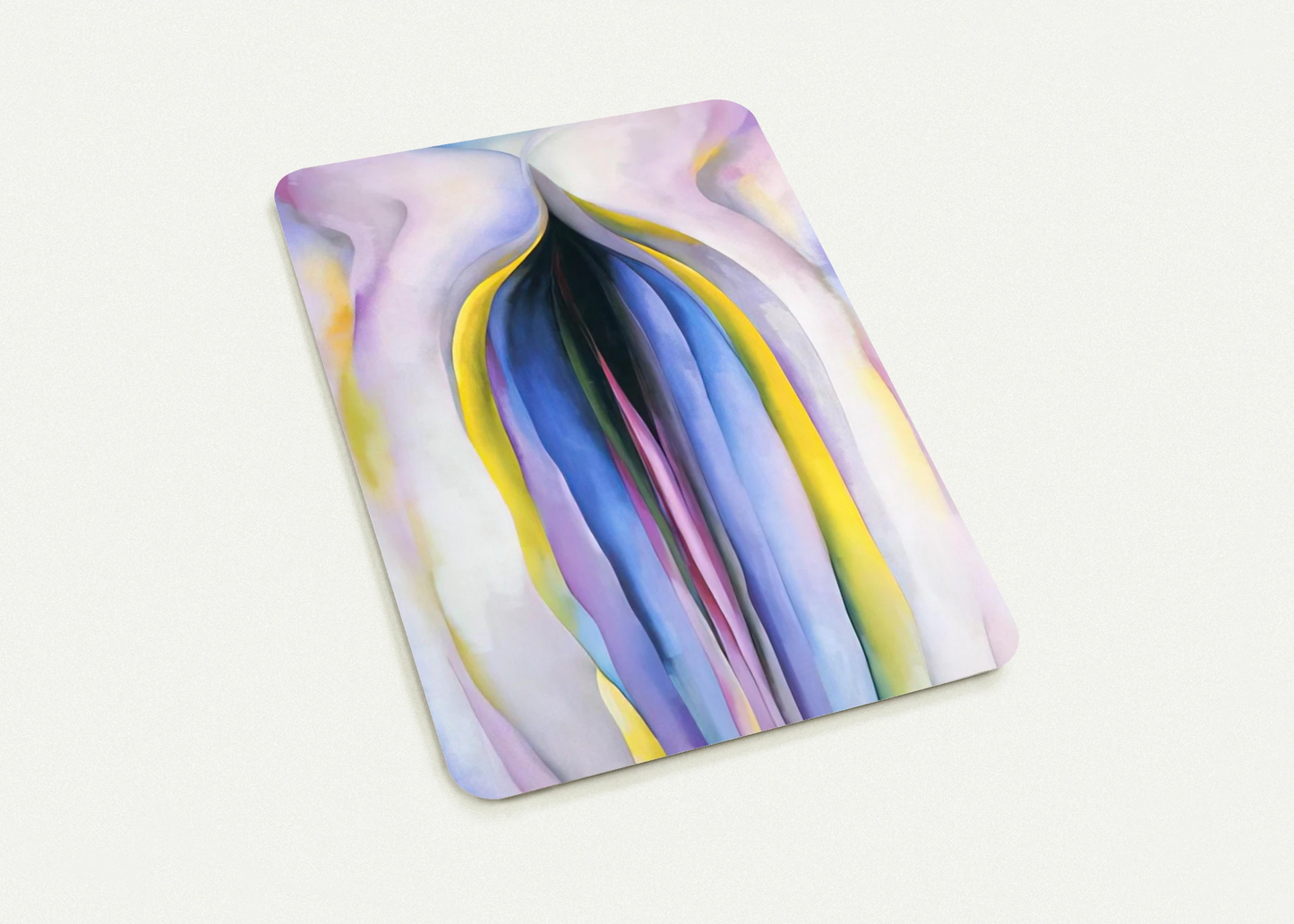 Grey Line With Black, Blue And Yellow By Georgia O'Keeffe Pack of 10 Post Cards | Georgia O'Keeffe Post Cards | A6 (10.5 x 14.8 cm) - 4.1 x 5.8 inches