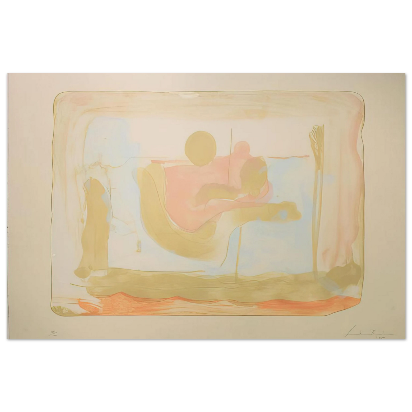 Helen Frankenthaler - Reflections I - 1995 Wall art - A1 (59.4 x 84.1  cm) - Premium Wooden Framed Poster With Fine Art Paper-canvas - White frame