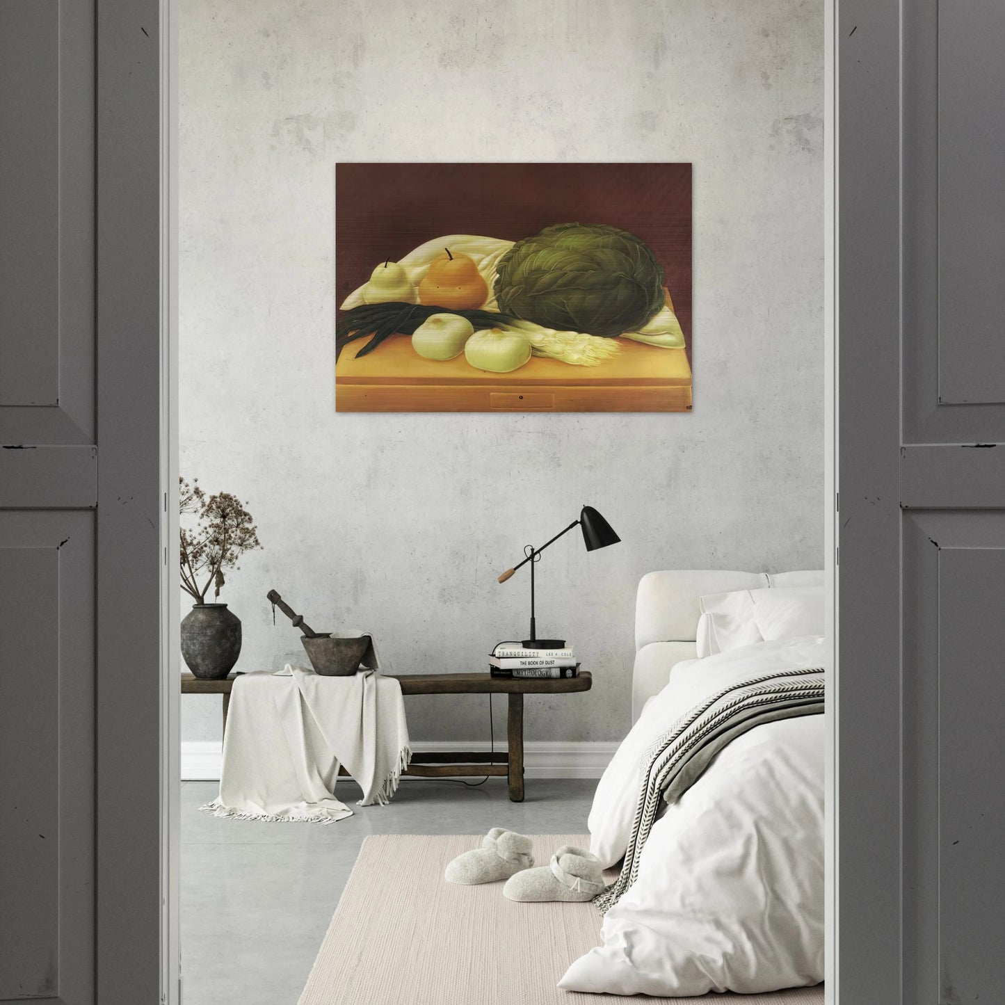 KITCHEN TABLE - Fernando Botero Brushed Aluminum Print - 70x100 cm / 28x40 inches | Fernando Botero Aluminum Print | Fernando Botero Prints