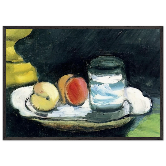 STILL LIFE PEACHES AND GLASS 1916 - Henri Matisse 70x100 cm / 28x40 inches Framed Art Print – Black Wooden Frame