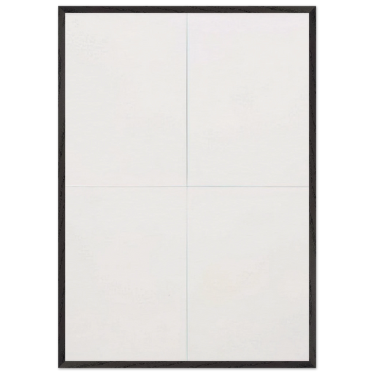 WHITE PAINTING FOUR PANEL 1951 - Robert Rauschenberg 70x100 cm / 28x40 inches Framed Art Print – Black Wooden Frame