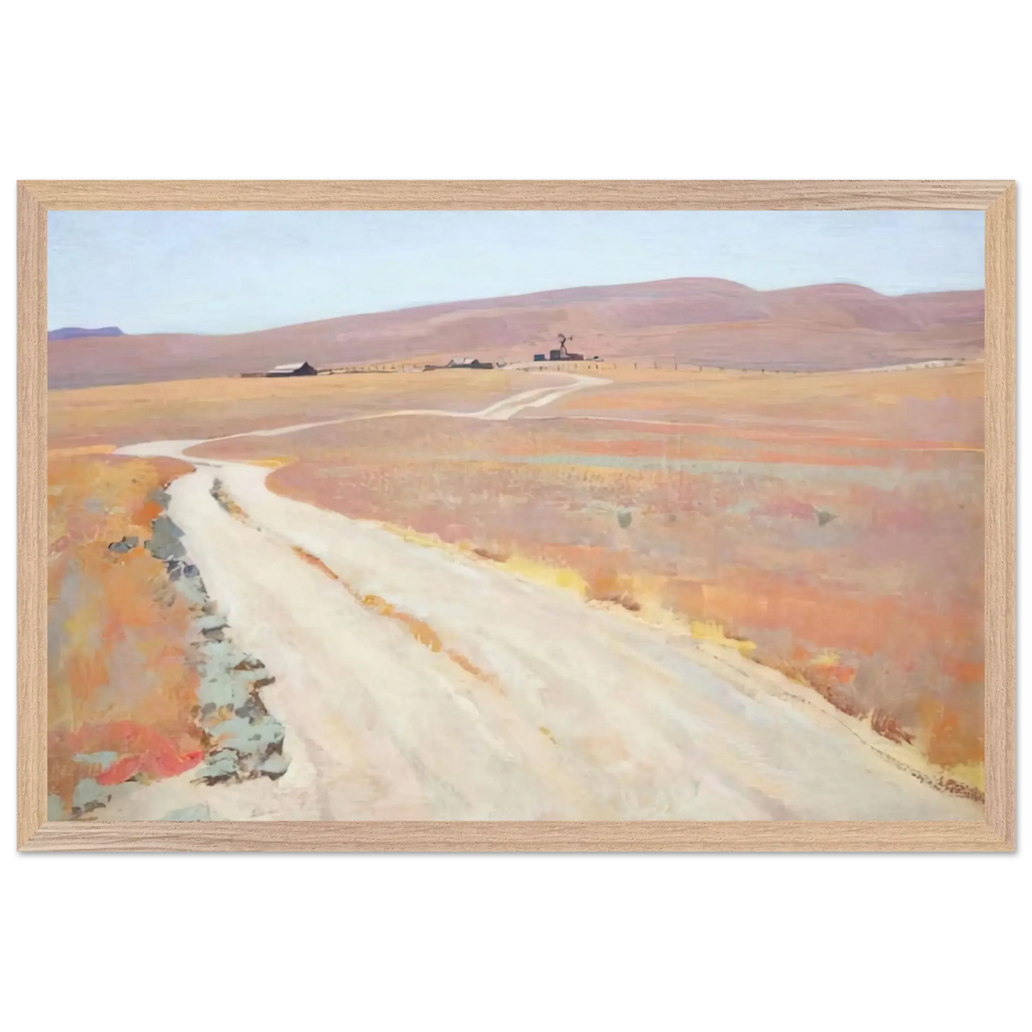 Maynard Dixon - ABANDONED RANCH 1935 Wall art - 70x100 cm / 28x40 Inches - Premium Wooden Framed Poster With Fine Art Paper - Black frame