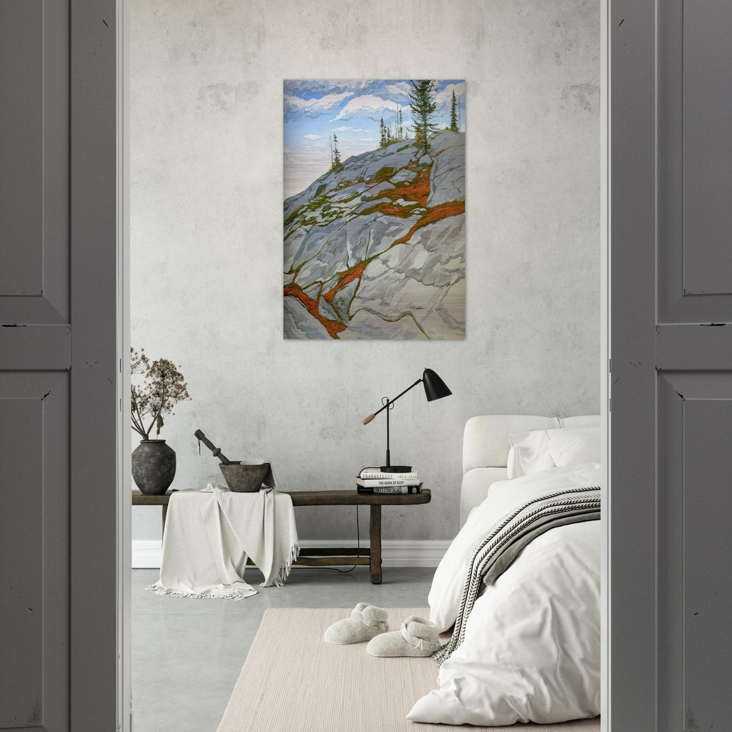 Blueberries in Fissures - 1983 - Neil Welliver Brushed Aluminum Print - 70x100 cm / 28x40 inches | Neil Welliver Aluminum Print | Neil Welliver Prints