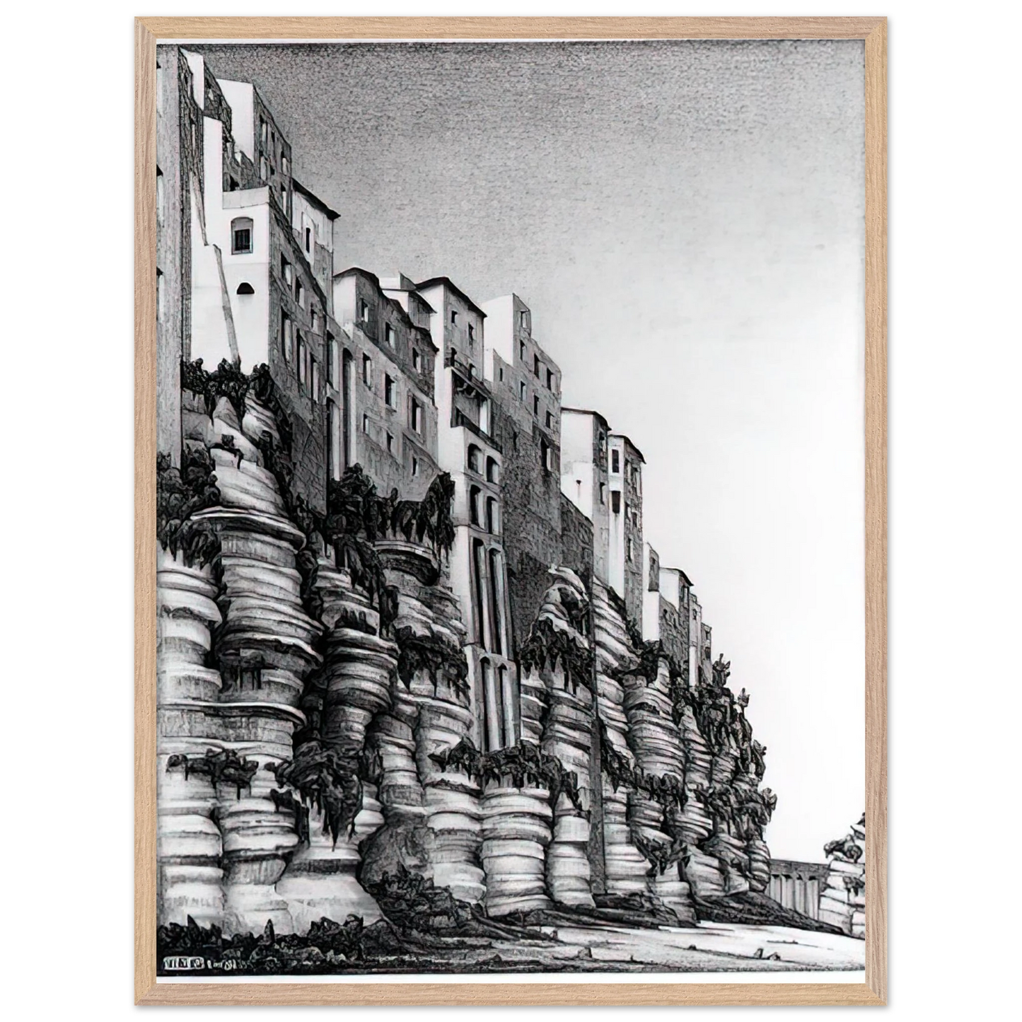 MC Escher - TROPEA CALABRIA Wall art - 30x45 cm / 12x18 inches - Fine Art Poster-canvas - -