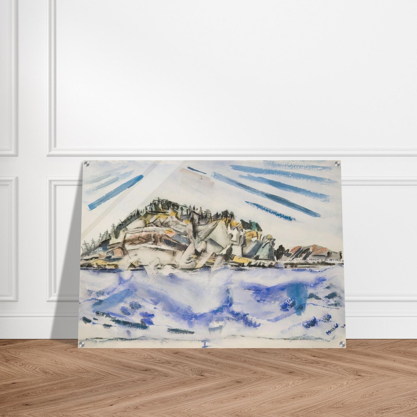 Island Ship’s Stern - 1934 - John Marin Acrylic Print - 70x100 cm / 28x40″ inches | John Marin Wall Art | John Marin Prints