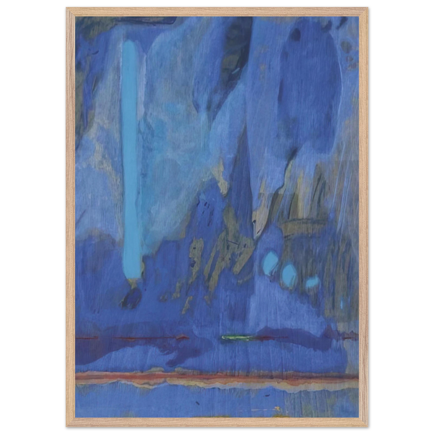 Helen Frankenthaler - Tales of Genji III - 1998 Wall art - 50x50 cm / 20x20 inches - Premium Wooden Framed Poster With Fine Art Paper-canvas - Black frame