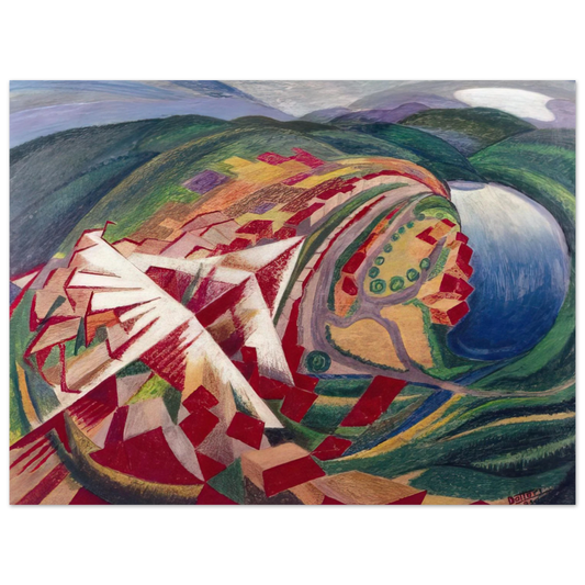 Gerardo Dottori - Volo su paese o Studio per A 300 Km sulla cittÃƒÂ  - 1930  75x100 cm / 30x40inches Fine Art Poster