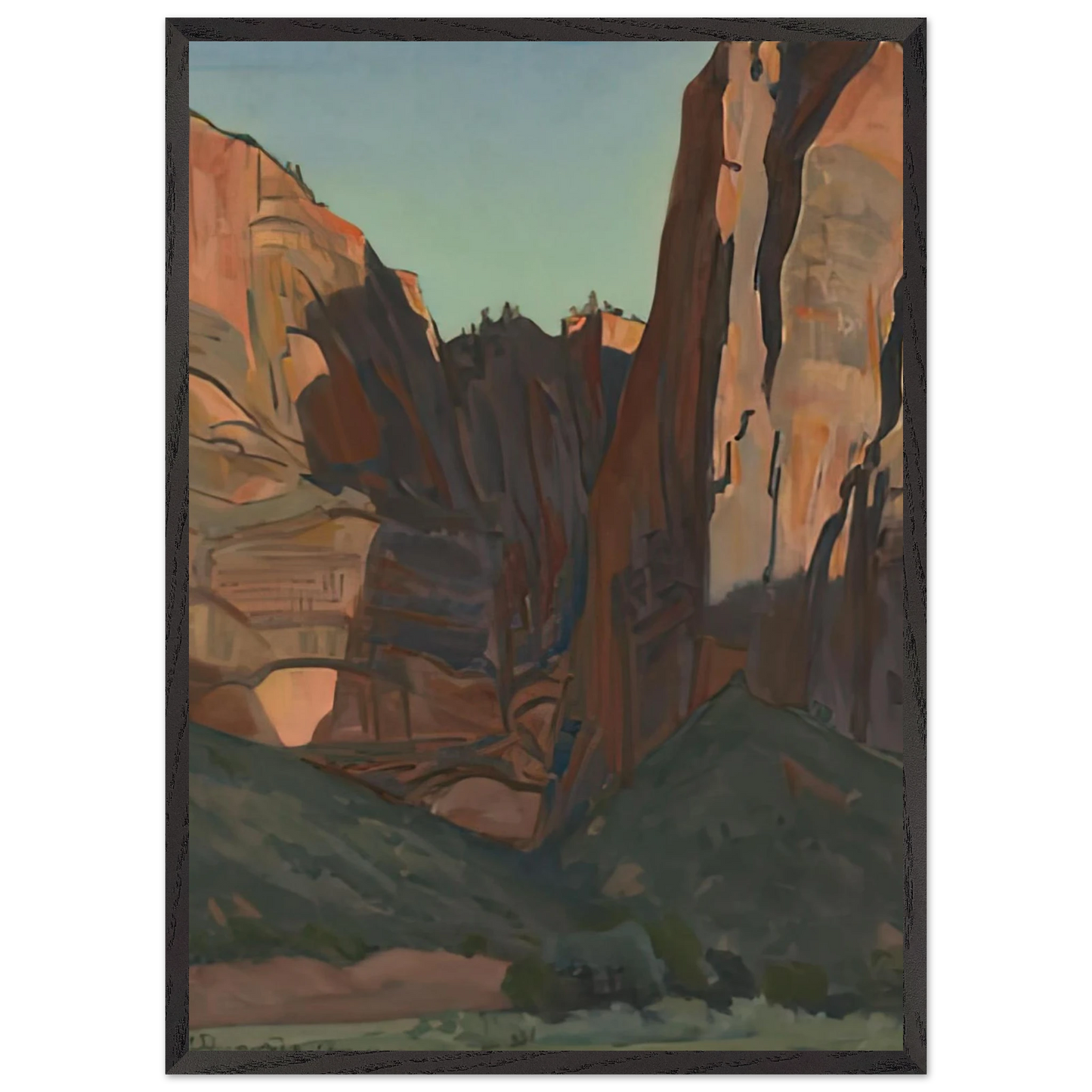 Maynard Dixon - NOTCH IN THE WALL ZION NATIONAL PARK AUGUST 1933 1933 Wall art - 75x100 cm / 30x40 inches - Fine Art Poster-canvas - -