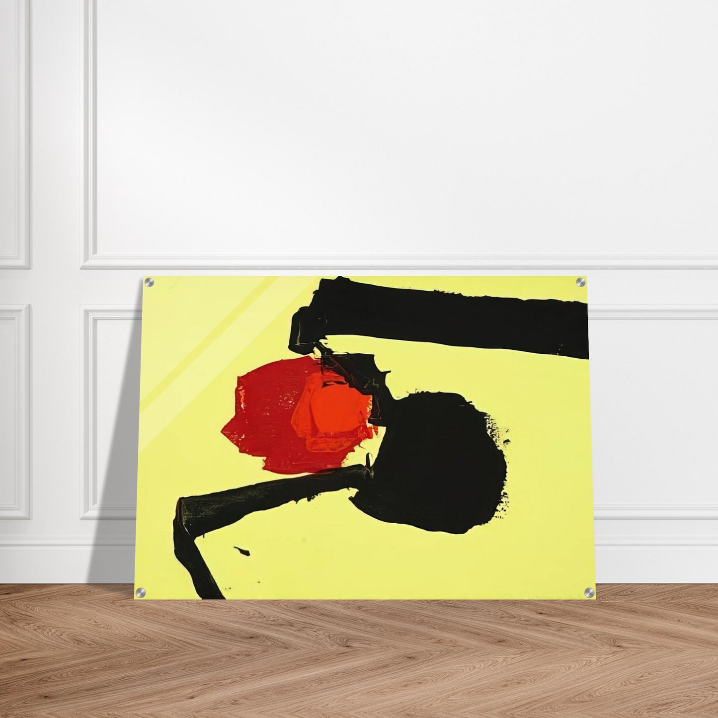 UNTITLED ABSTRACT IN YELLOW BLACK AND RED 1967 - Luis Feito Acrylic Print - 70x100 cm / 28x40″ inches