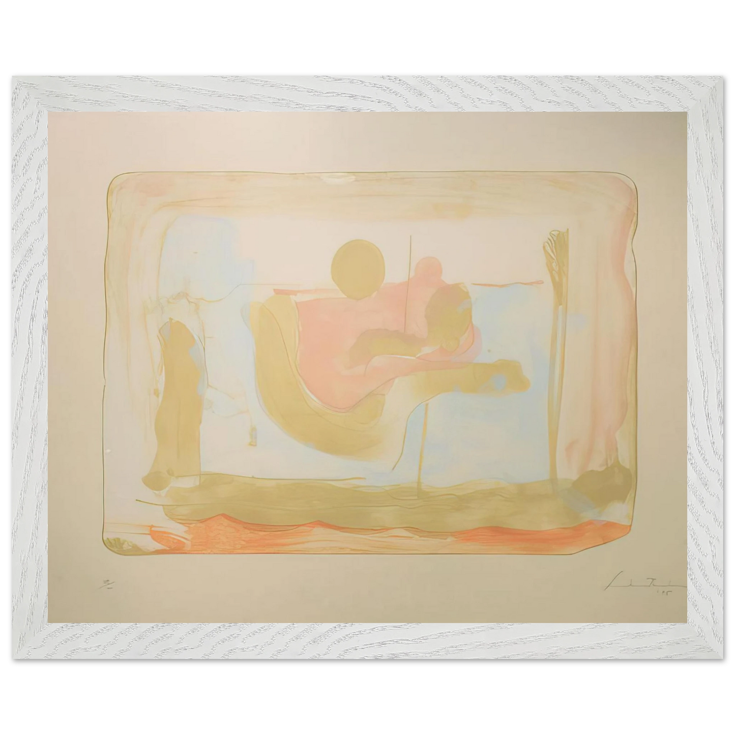 Helen Frankenthaler - Reflections I - 1995 Wall art - 20x25 cm / 8x10 inches - Premium Wooden Framed Poster With Fine Art Paper-canvas - Wood frame