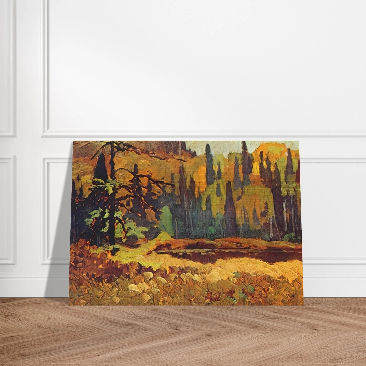 Moose Pond - 1918 - Frank Johnston Brushed Aluminum Print - 70x100 cm / 28x40 inches | Frank Johnston Aluminum Print | Frank Johnston Prints