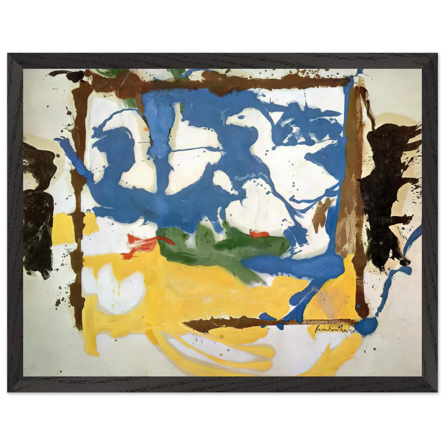 Helen Frankenthaler - Swan Lake #2 - 1961 Wall art - A1 (59.4 x 84.1  cm) - Premium Wooden Framed Poster With Fine Art Paper-canvas - Wood frame