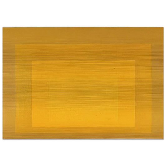 STUDY FOR HOMAGE TO THE SQUARE DEPARTING IN YELLOW 1964 - Josef Albers Brushed Aluminum Print - 70x100 cm / 28x40 inches | Josef Albers Aluminum Print | Josef Albers Prints