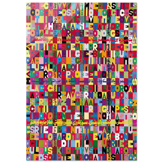 OGGI VENISETESIMO GIORNO UNDICESIMO MESE ANNO MILLENOVEIOOO ANTOTO ALIGHIERO E BOETTI ALLAMATO - Alighiero Boetti Acrylic Print - 70x100 cm / 28x40″ inches