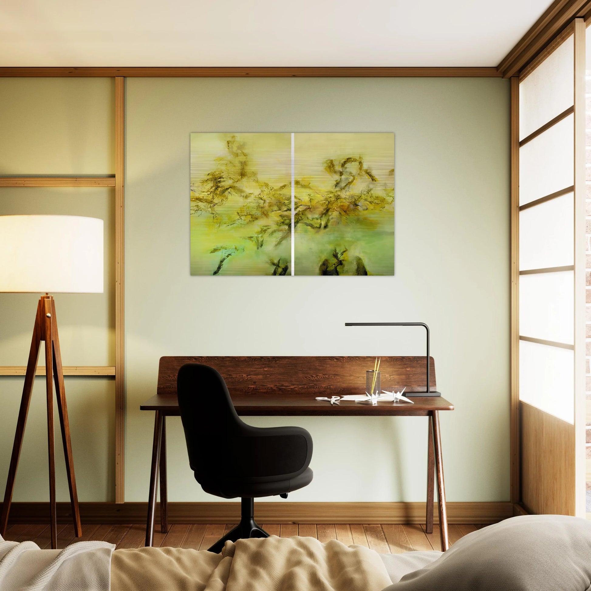 27 10 2002 2002 - Zao Wou-Ki Brushed Aluminum Print - 70x100 cm / 28x40 inches | Zao Wou-Ki Aluminum Print | Zao Wou-Ki Prints