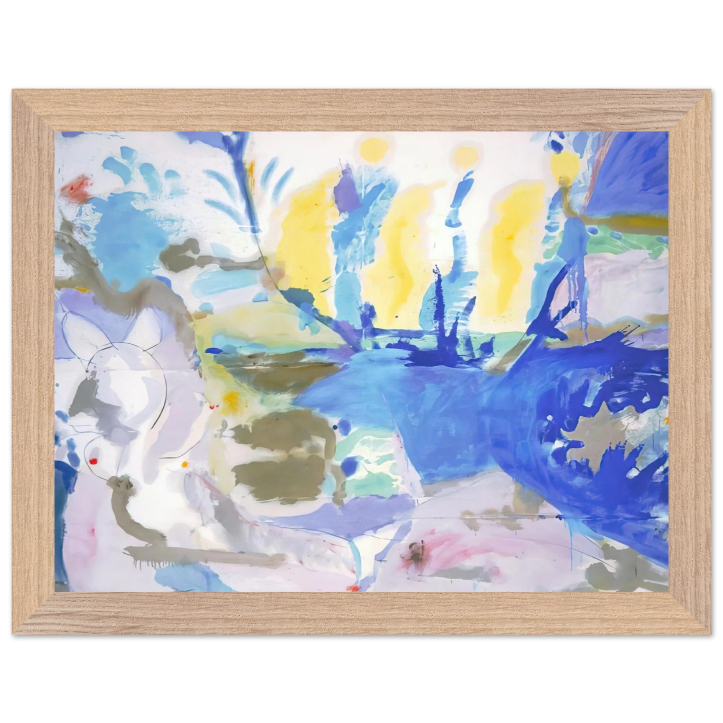 Helen Frankenthaler - Basque Beach - 1958 Wall art - 30x45 cm / 12x18 inches - Premium Wooden Framed Poster With Fine Art Paper-canvas - Wood frame