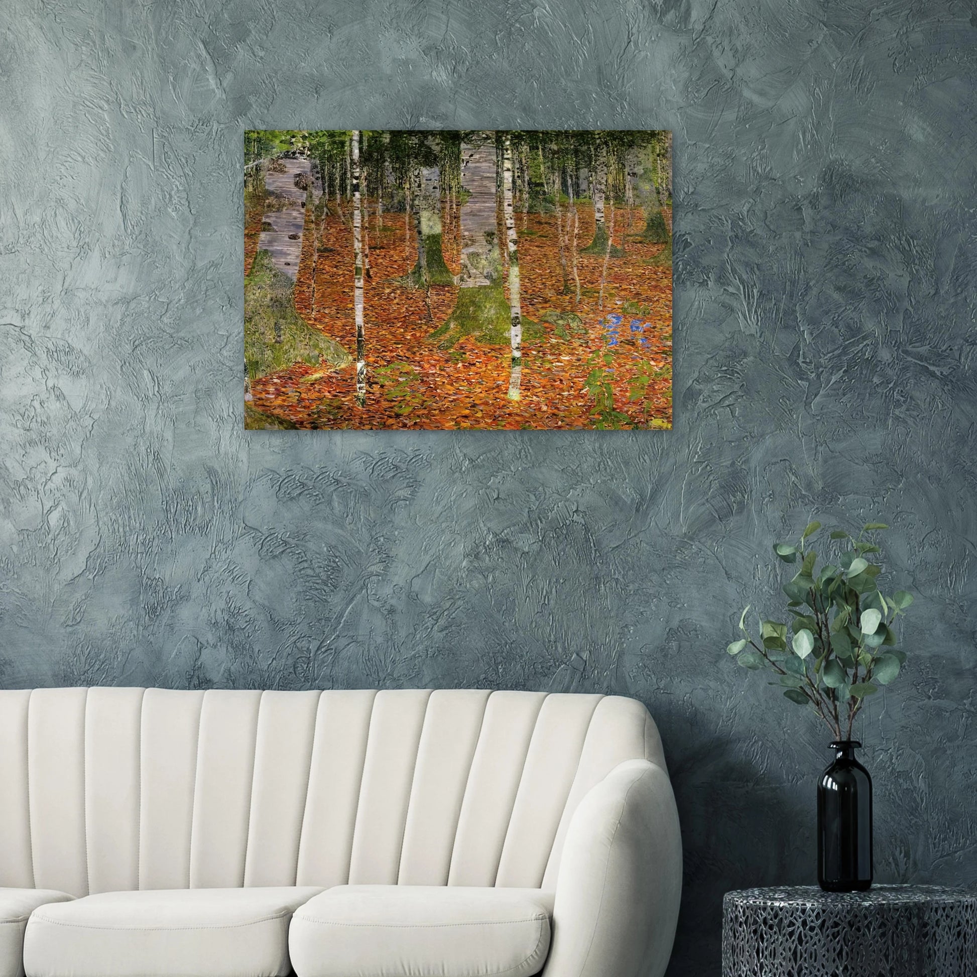 FARMHOUSE WITH BIRCH TREES 1903 - Gustav Klimt Brushed Aluminum Print - 70x100 cm / 28x40 inches | Gustav Klimt Aluminum Print | Gustav Klimt Prints