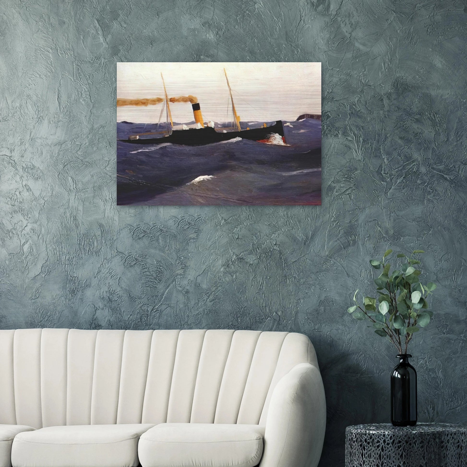 Tramp Steamer - Edward Hopper Brushed Aluminum Print - 70x100 cm / 28x40 inches | Edward Hopper Aluminum Print | Edward Hopper Prints