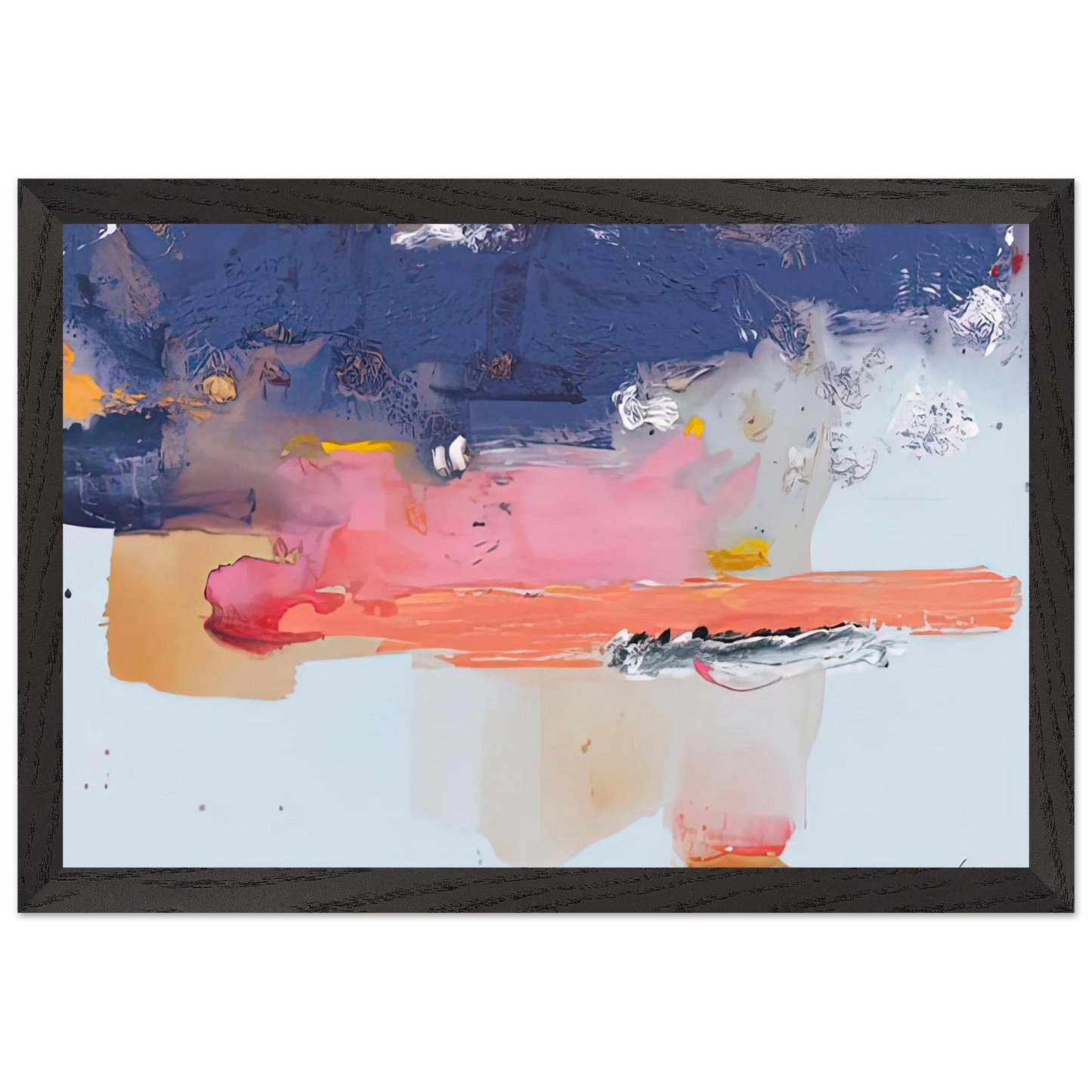 Helen Frankenthaler - Western Roadmap, 1991- Wall Art - 60x80 cm / 24x32 inches - Premium Wooden Framed Poster With Fine Art Paper-canvas - Black frame