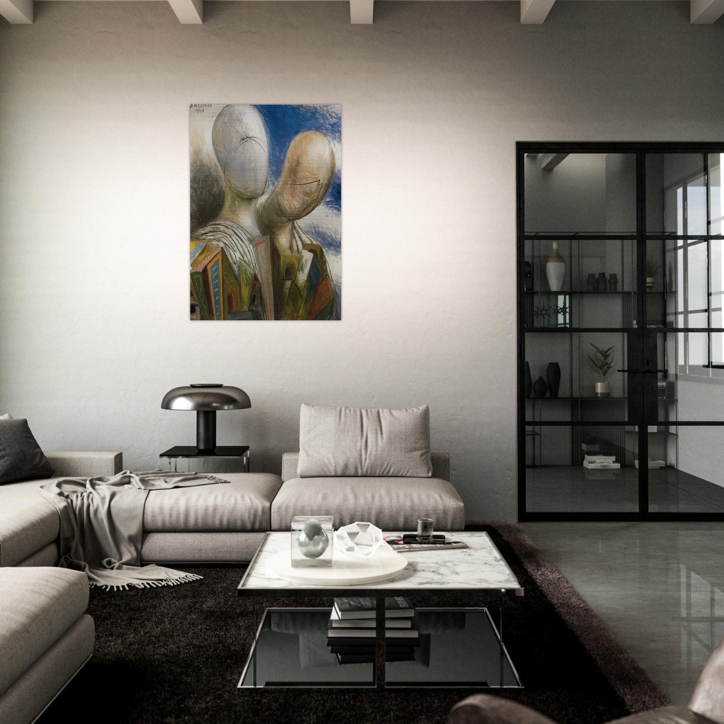 THE SPOUSES 1926 - Giorgio de Chirico Brushed Aluminum Print - 70x100 cm / 28x40 inches | Giorgio de Chirico Aluminum Print | Giorgio de Chirico Prints