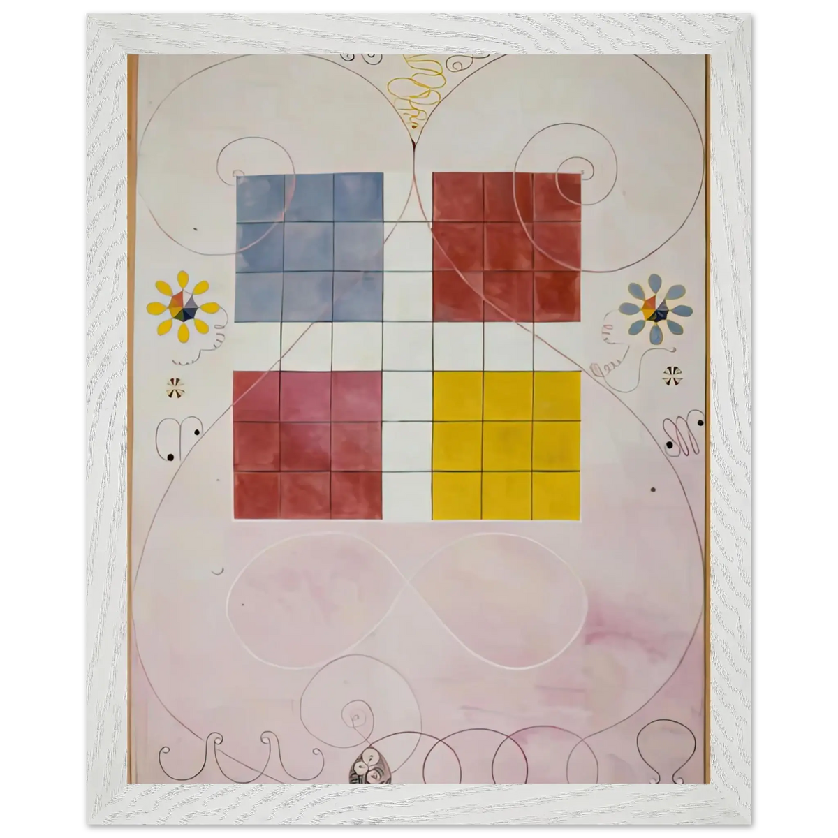 Hilma af Klint - DE TIO ST RSTA N 10 ALDERDOMEN 1907 Wall art - A1 (59.4 x 84.1  cm) - Premium Wooden Framed Poster With Fine Art Paper - Black frame