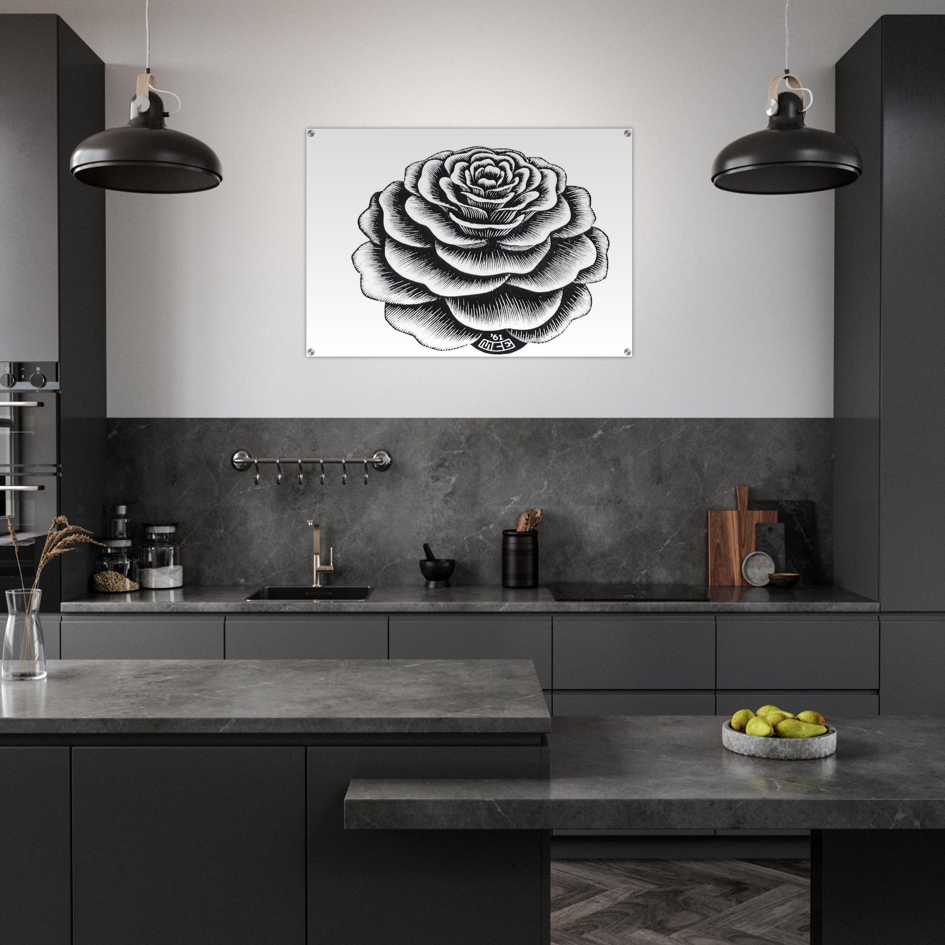 FLOWER 1 - MC Escher Acrylic Print - 70x100 cm / 28x40″ inches | Maurits Cornelis Escher Prints