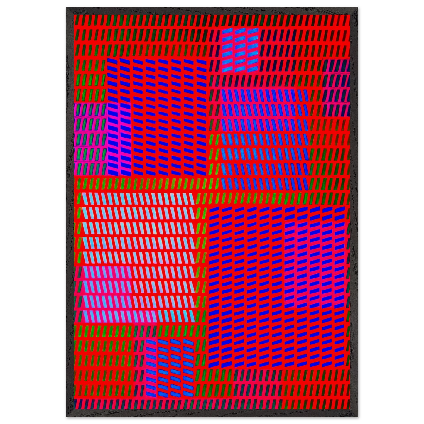 Keiho C1 - 1963 - Victor Vasarely 70x100 cm / 28x40 inches Framed Art Print – Black Wooden Frame