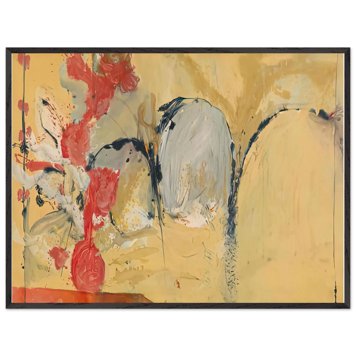 Helen Frankenthaler - Large Abstract Still Life, 1951- Wall Art - 30x40 cm / 12x16 inches - Premium Wooden Framed Poster With Fine Art Paper-canvas - White frame