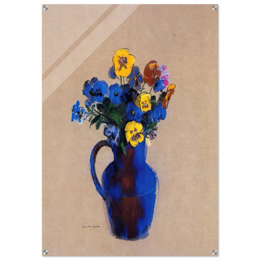 VASE OF FLOWERS PANSIES - Odilon Redon Acrylic Print - 70x100 cm / 28x40″ inches