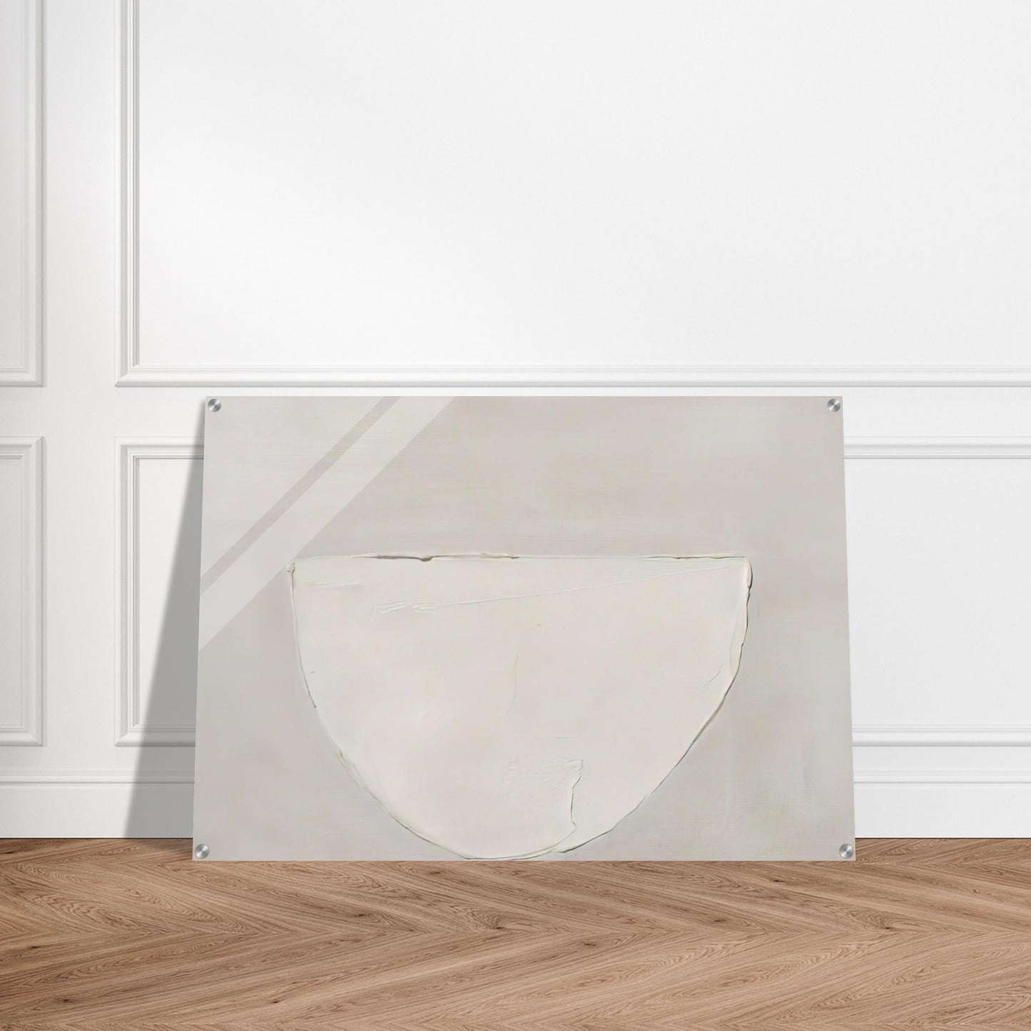 Bowl White on Grey - 1962 - William Scott Acrylic Print - 70x100 cm / 28x40″ inches | William Scott Wall Art | William Scott Prints