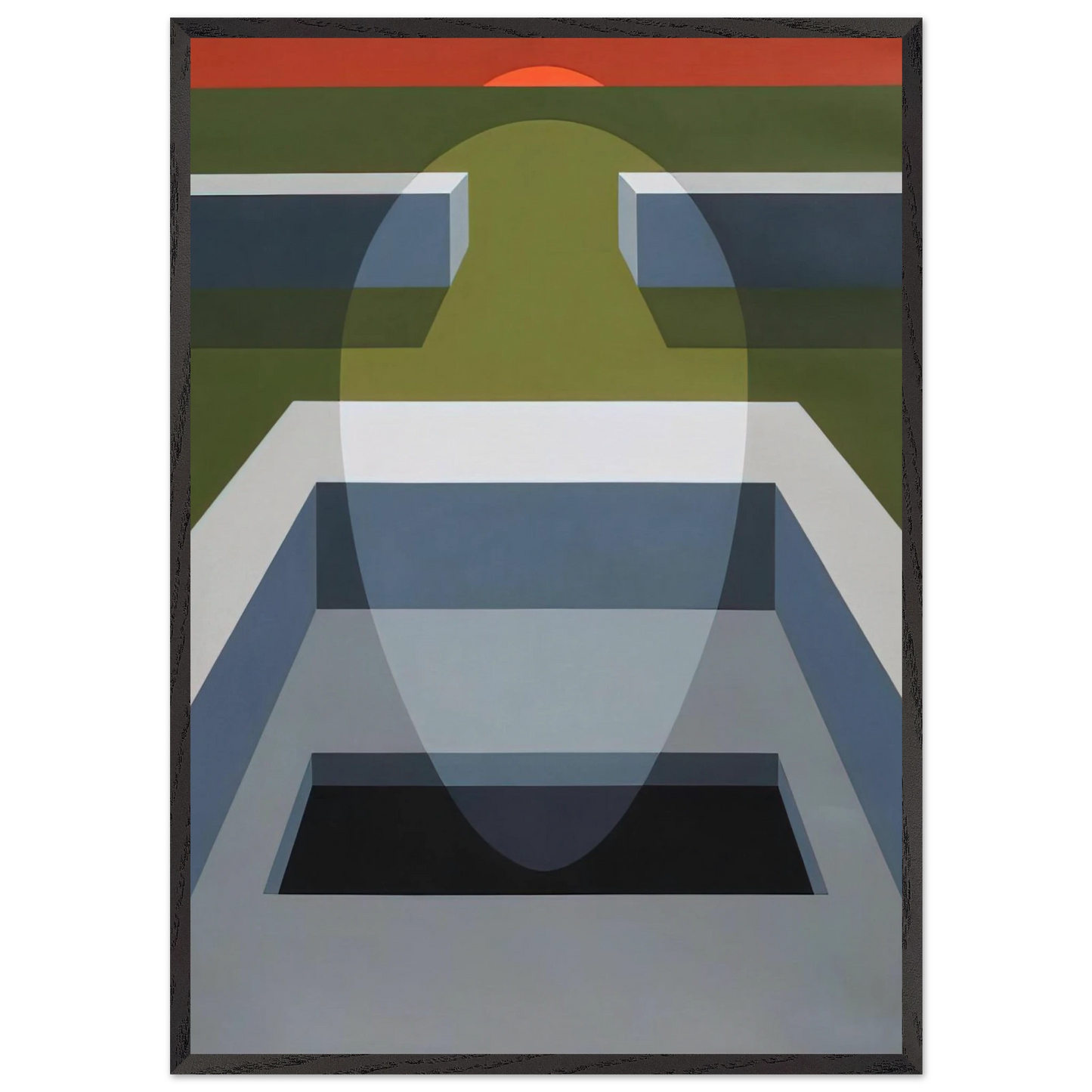 Transection No 7 - 1970 - Clarence Holbrook Carter 70x100 cm / 28x40 inches Framed Art Print – Black Wooden Frame