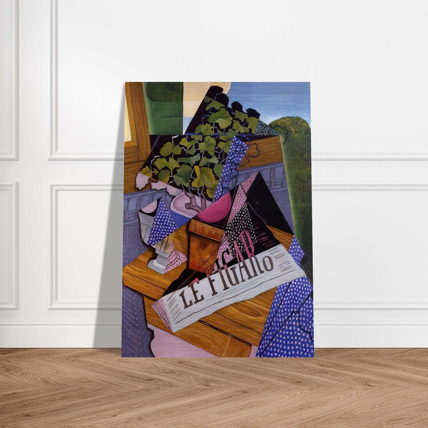 A POT OF GERANIUMS 1915 - Juan Gris Brushed Aluminum Print - 70x100 cm / 28x40 inches | Juan Gris Aluminum Print | Juan Gris Prints