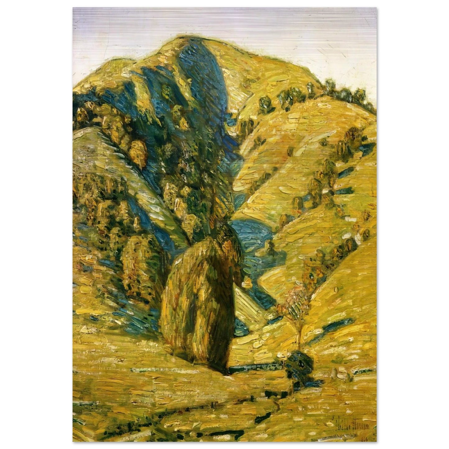 Hill of the Sun, San Anselmo, California - Childe Hassam Brushed Aluminum Print - 70x100 cm / 28x40 inches | Childe Hassam Aluminum Print | Childe Hassam Prints
