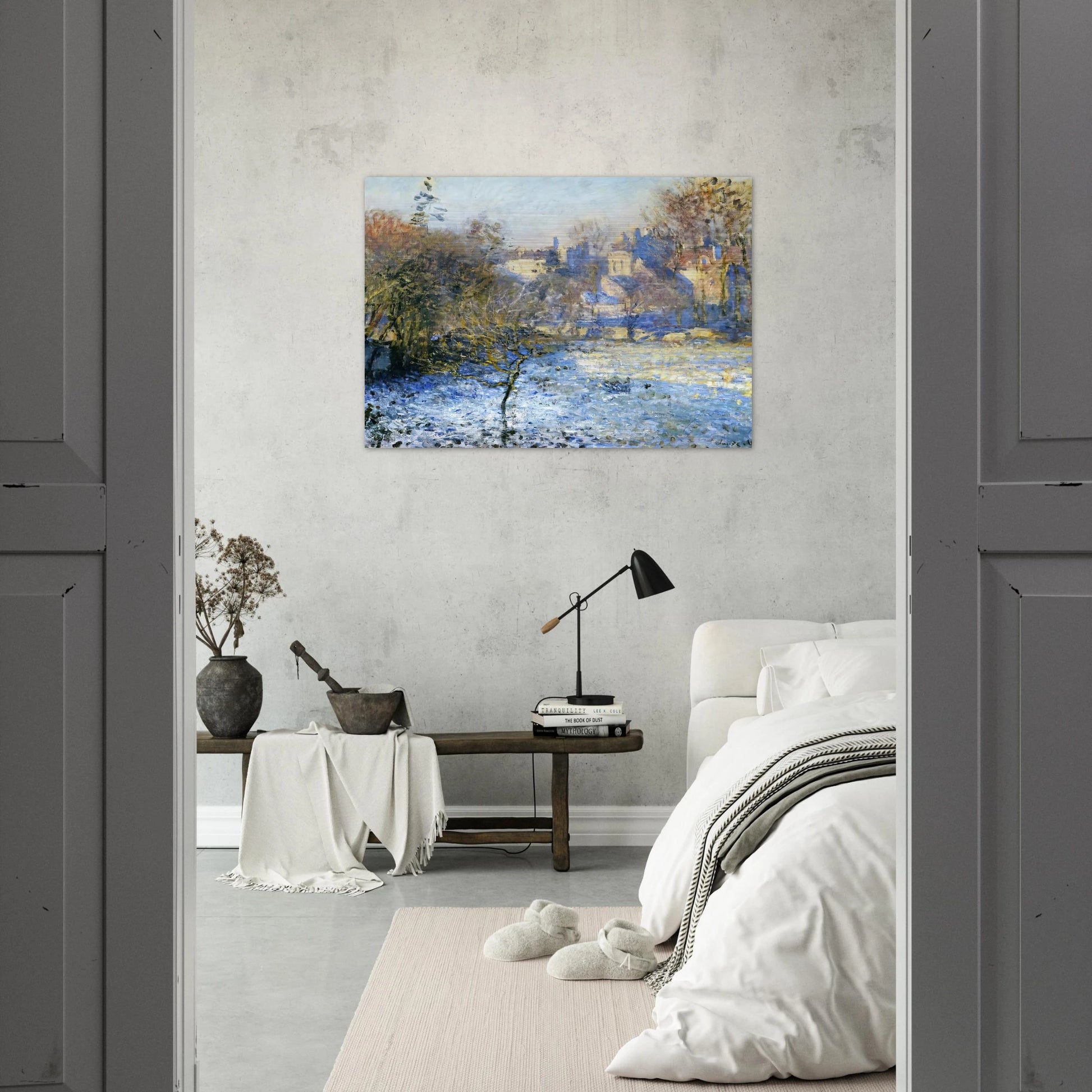 Frost - claude monet Brushed Aluminum Print - 70x100 cm / 28x40 inches | claude monet Aluminum Print | claude monet Prints