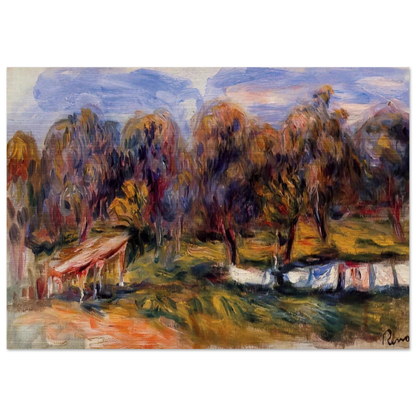 Landscape with Orchard - Pierre-Auguste Renoir Brushed Aluminum Print - 70x100 cm / 28x40 inches | Pierre-Auguste Renoir Aluminum Print | Pierre-Auguste Renoir Prints
