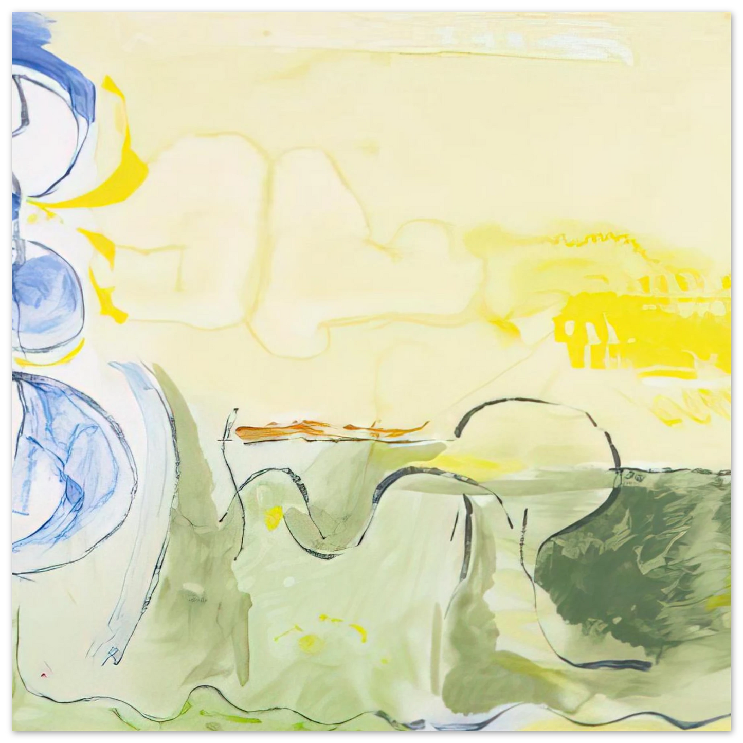 Helen Frankenthaler - Flotilla - 2006 Wall art - 40x50 cm / 16x20 inches - Premium Wooden Framed Poster With Fine Art Paper-canvas - White frame